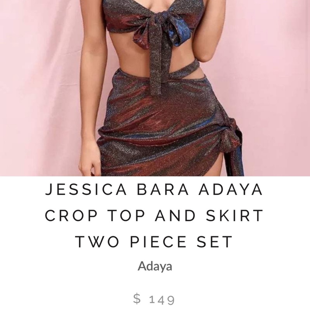 JESSICA BARA ADAYA CROP TOP & SKIRT 2 PIECE SET XS